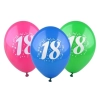 Balony z cyfrą 18 kolorowe 3 sztuki